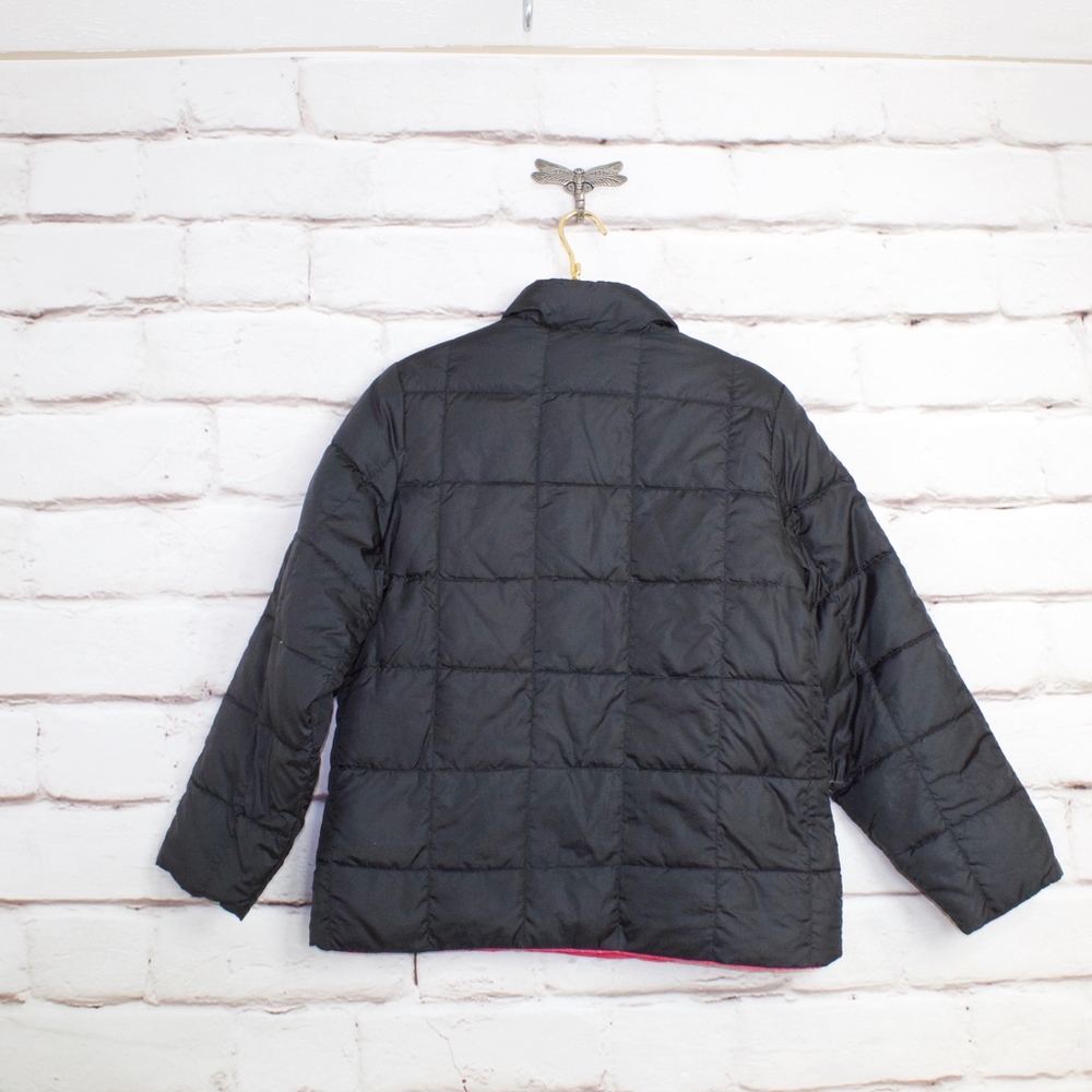 LL BEAN Reversible Pink Black Down Jacket Size M - Picture 3 of 8
